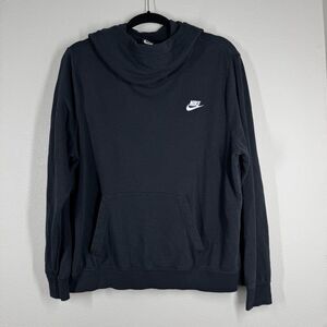 Nike Sportswear Womens Varsity Fleece Black Funnel Neck Hoodie Sweatshirt XL